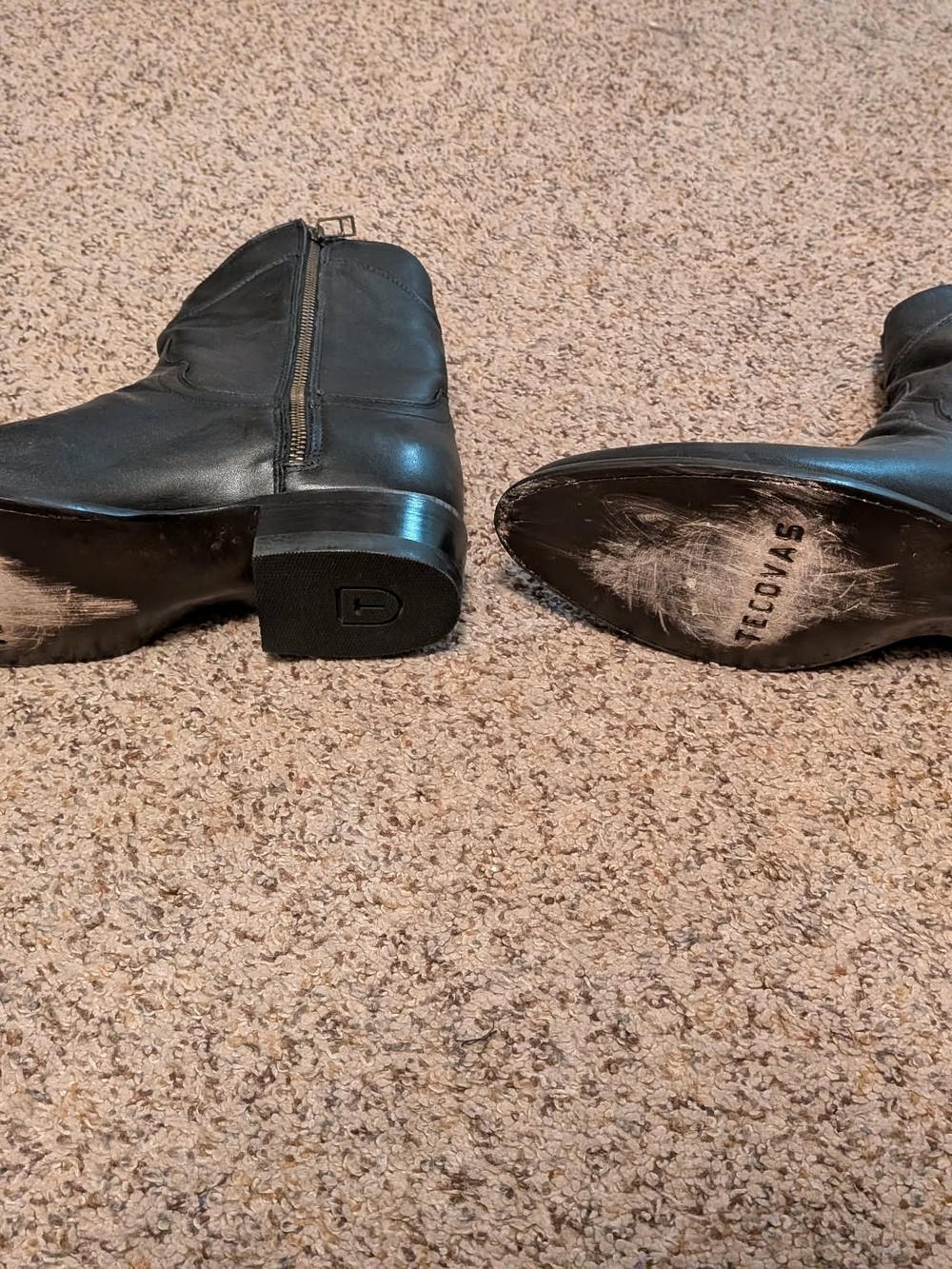 Tecovas Black Leather Western Zip-Quarter Boots - Picture 2 of 7
